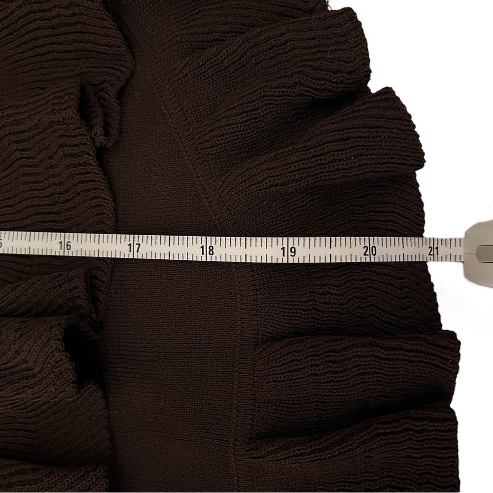 Joseph A Dark Brown Cardigan with Ruffled Hem, size L - Picture 10 of 11